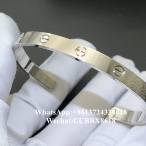 CT Love Open bracelet, 18k white gold