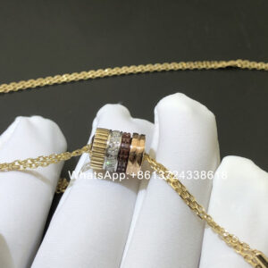 BR Quatre Classique Tie necklace, diamonds, 18k yellow gold, white gold and rose gold