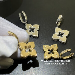 RC earrings, diamonds, 18k yellow gold