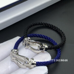 FD Force 10 bracelet, navy blue cable, black cable, 18k white gold