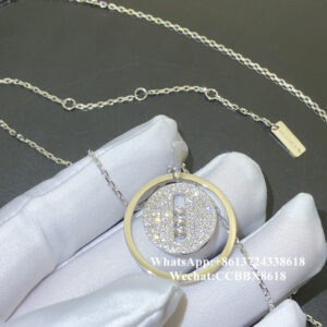 MK Lucky Move necklace, pavé diamond, 18k white gold