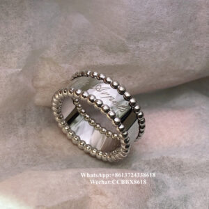 VCA Perlée signature ring, 18k white gold