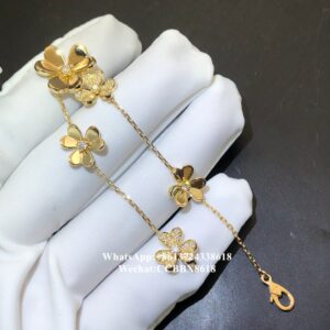 VCA Frivole bracelet, diamond, 18k yellow gold, 5 flowers