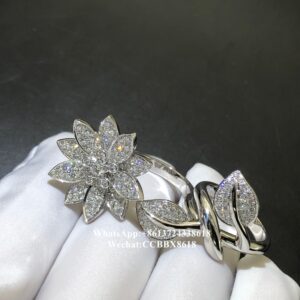 VCA Lotus Between the Finger ring, diamonds, 18k white gold
